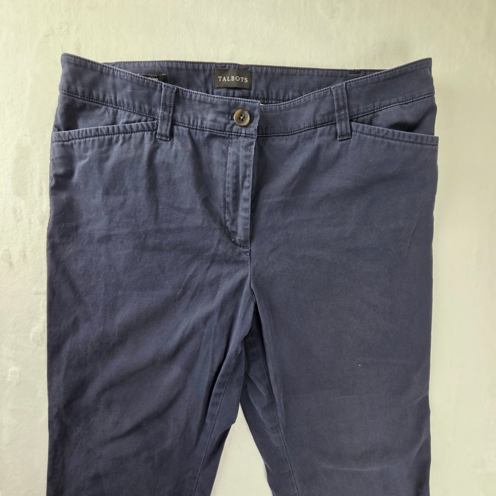 Talbots‎ The Perfect Chino Navy Blue Straight Leg Pants Womens 10P JO3069 - Picture 2 of 8